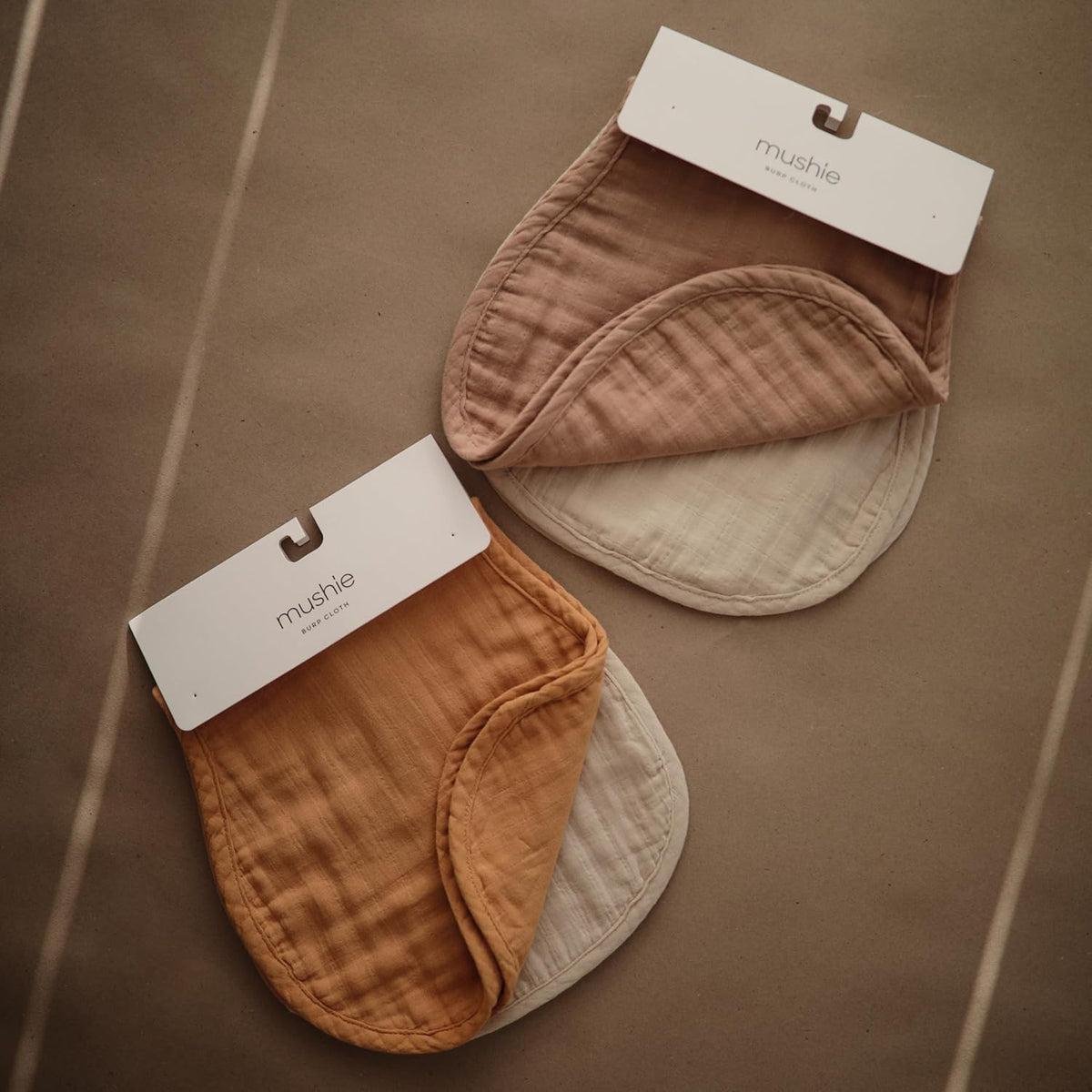 MUSHIE - Muslin Burp Cloth Organic Cotton 2-Pack (Blush/Fog) MUSHIE - Muslin Burp Cloth Organic Cotton 2-Pack (Blush/Fog)