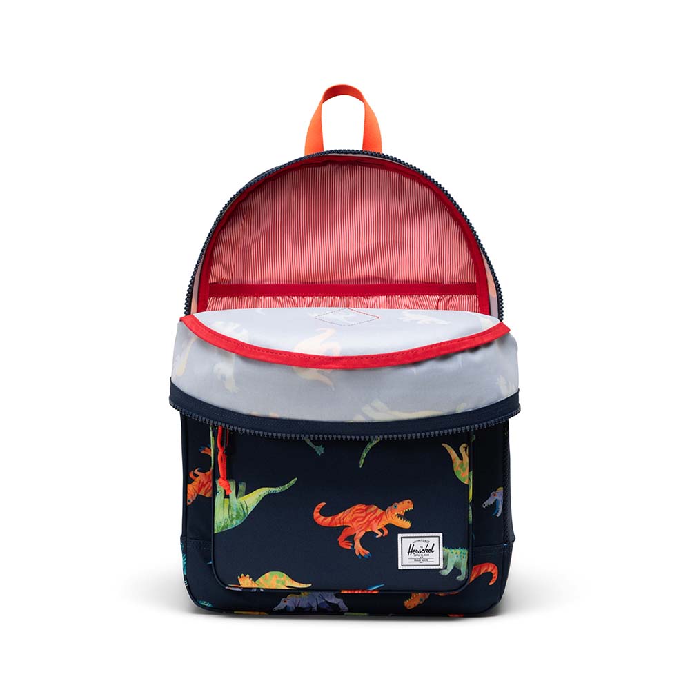 Herschel Heritage Youth Backpack Watercolour Dinos Darkest Navy 26L - interior open view