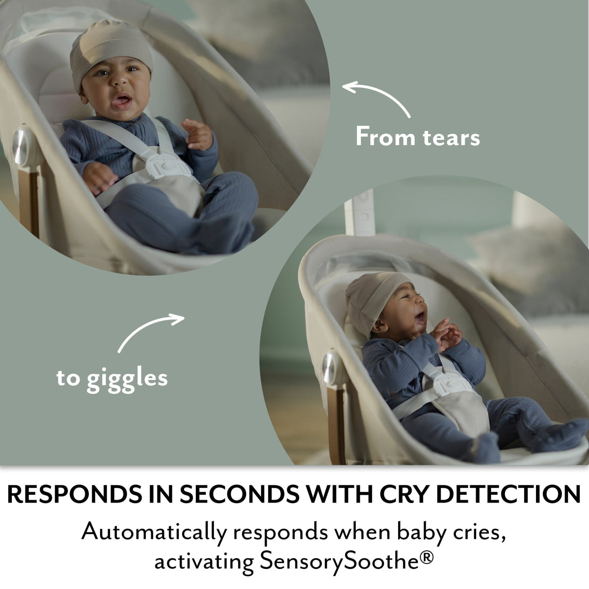 Evenflo - Elara 2-in-1 Smart Motion Swing & Soothing Nest | Coastal Coffee