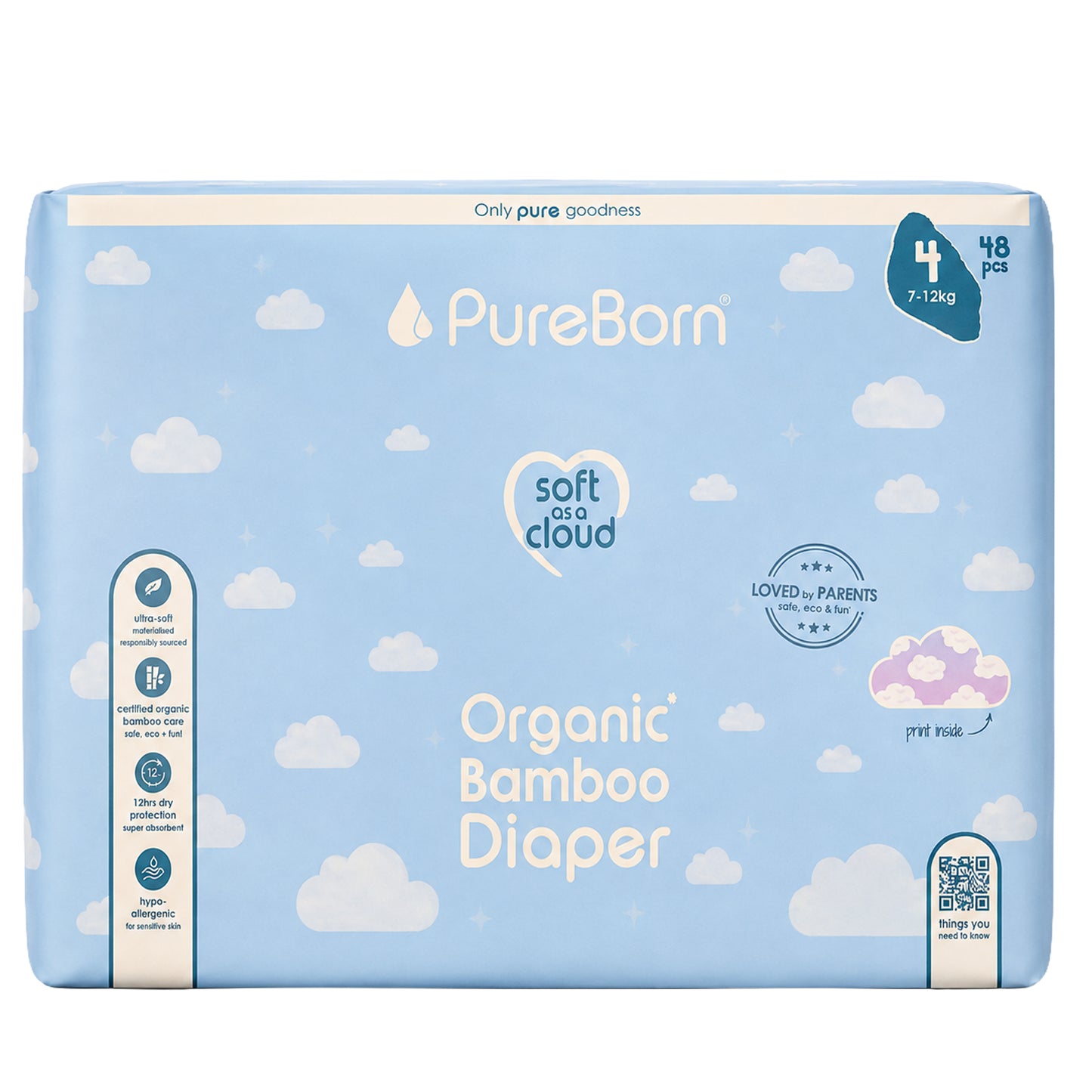 Organic Diapers Size 4 | 7-12kg | Double 48 Diapers