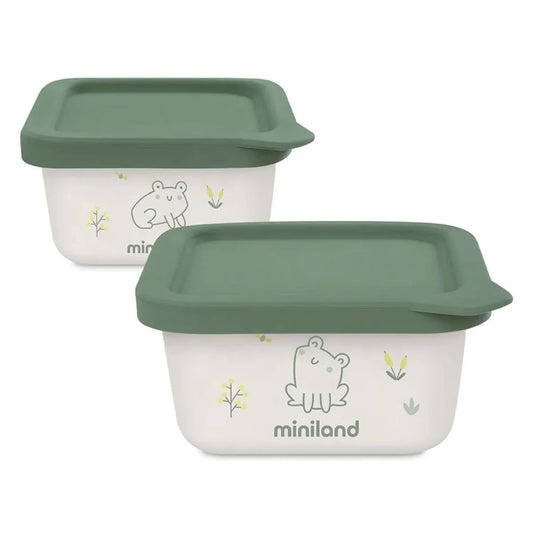 Miniland - Food Containers | Frog | 400ml | Set of 2