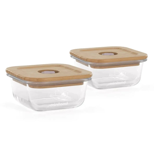 Miniland - Glass Food Containers | Chick | 210ml | Set of 2