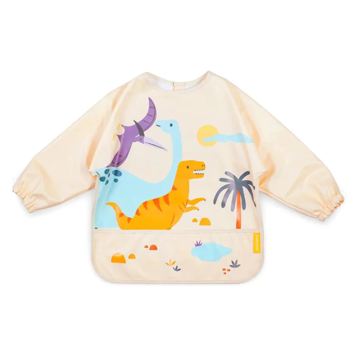 Miniland - Long Sleeved Bib | Dinosaurs