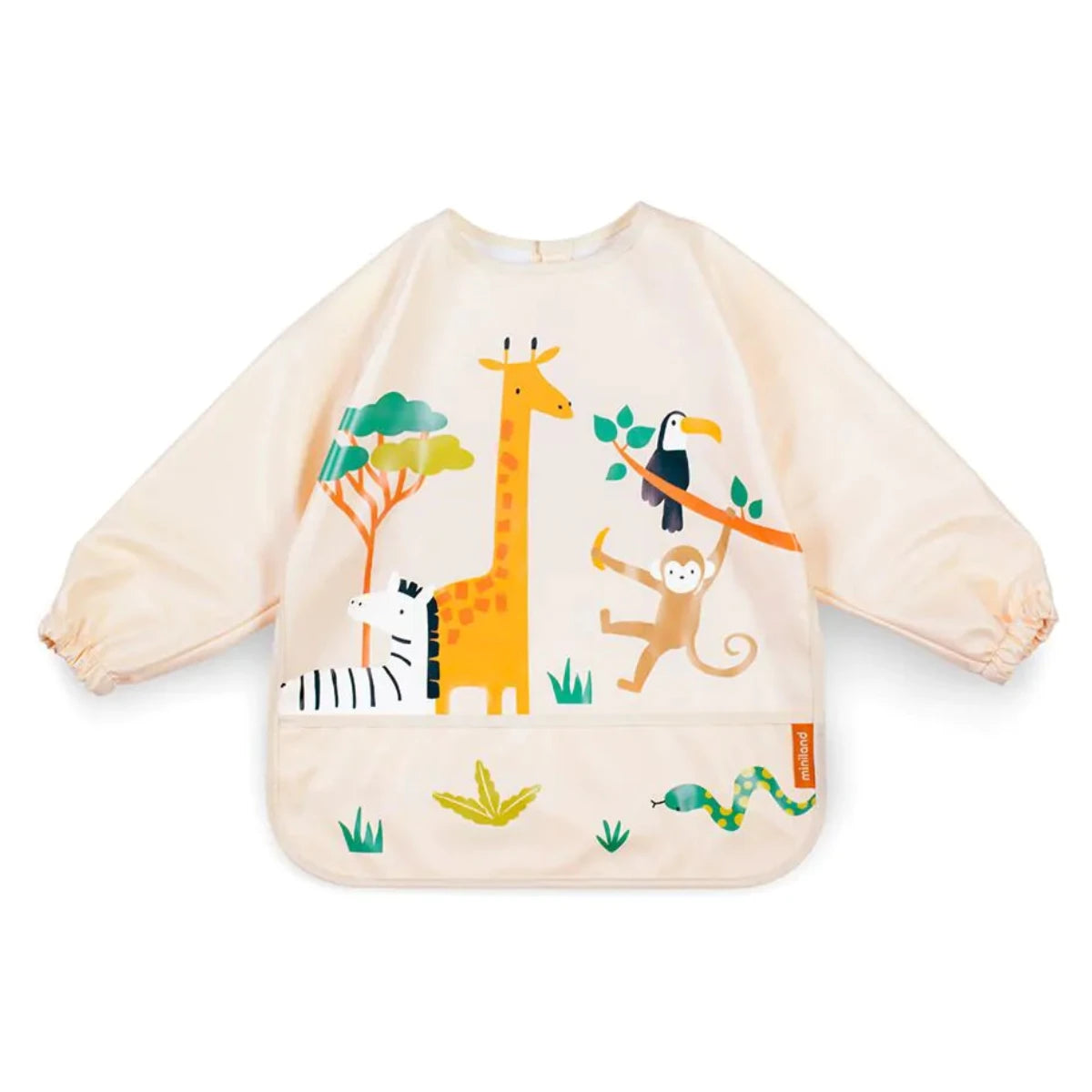 Miniland - Long Sleeved Bib | Jungle