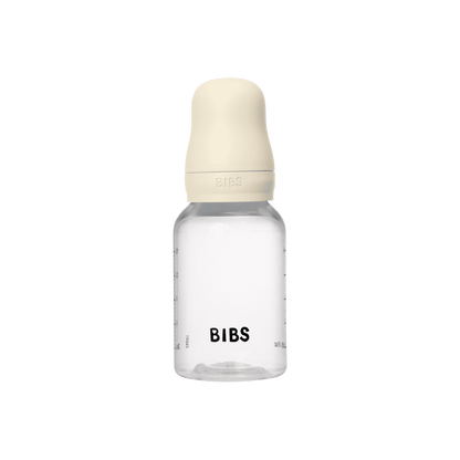 BIBS - زجاجة رضاعة للأطفال من البولي بروبيلين مضادة للمغص | 150 مل | تدفق بطيء | عاجي 