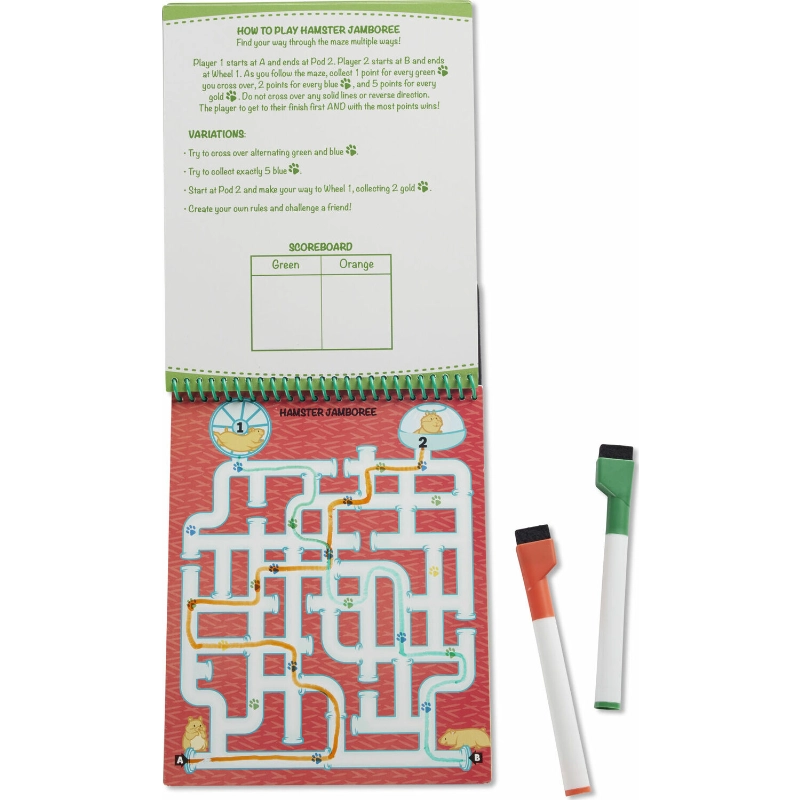 Melissa & Doug - Animal Games Wipe-Off Activity Pad- On the Go Travel Activity | 6Y+ Melissa & Doug - Animal Games Wipe-Off Activity Pad- On the Go Travel Activity | 6Y+
