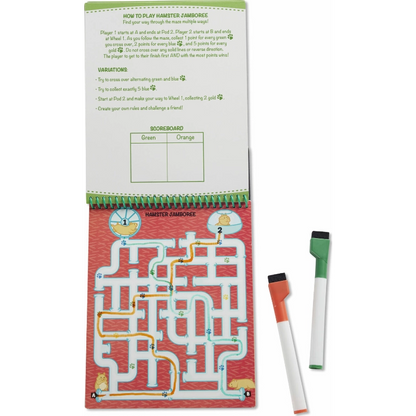 Melissa & Doug - Animal Games Wipe-Off Activity Pad- On the Go Travel Activity | 6Y+
