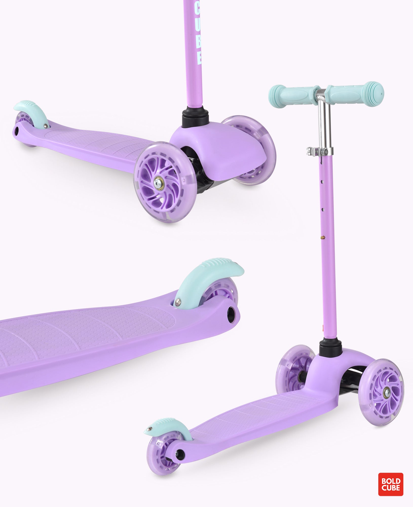 Bold Cube - Teeny Fold Three Wheel Scooter | Lilac | 3-6 Years Bold Cube - Teeny Fold Three Wheel Scooter | Lilac | 3-6 Years