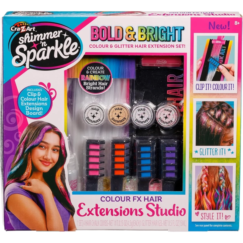 Cra-Z-Art - Shimmer 'n Sparkle Color FX Hair Extensions Studio | 8Y+