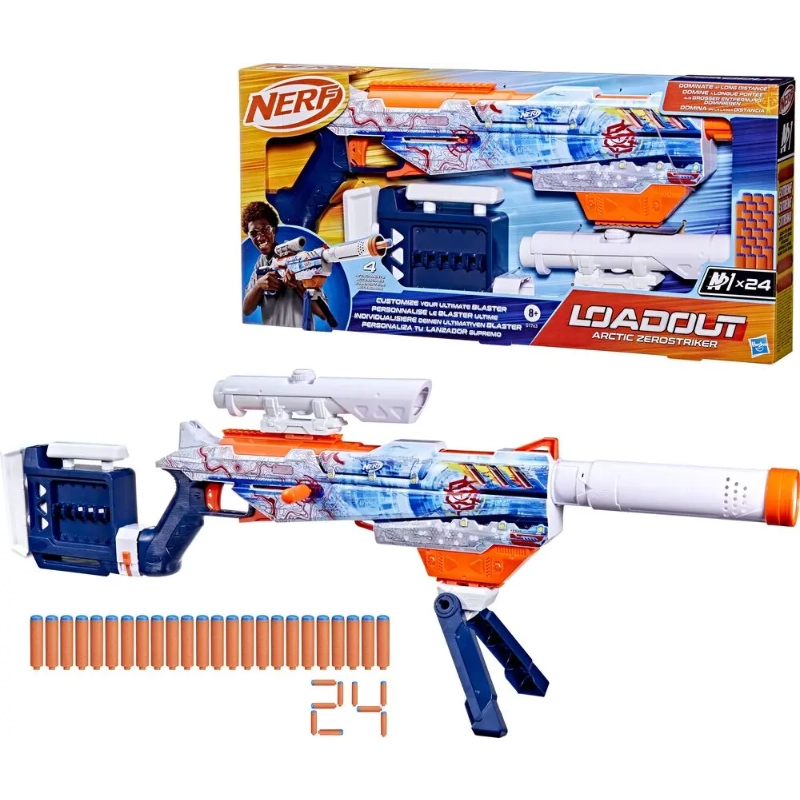 Nerf - Loadout Arctic Zerostriker Blaster | 8Y+ Nerf - Loadout Arctic Zerostriker Blaster | 8Y+