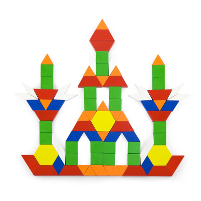 Viga - Wooden Geometric Shape Blocks- 250 Pcs | 3Y+