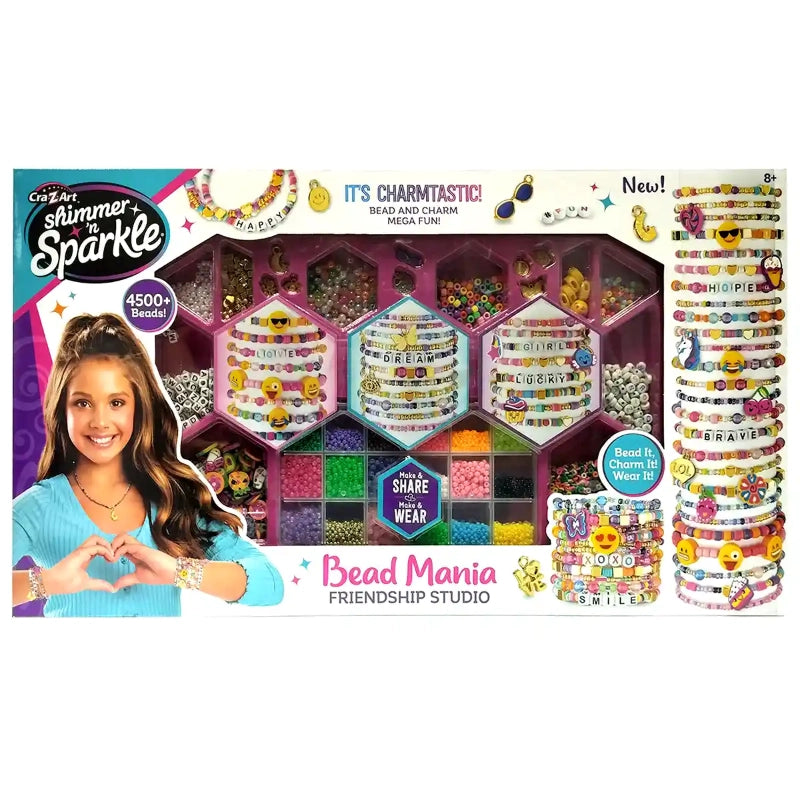 Cra-Z-Art - Shimmer 'n Sparkle Bead Mania Friendship Studio | 8 سنوات فما فوق Cra-Z-Art - Shimmer 'n Sparkle Bead Mania Friendship Studio | 8 سنوات فما فوق