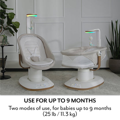 Evenflo - Elara 2-in-1 Smart Motion Swing & Soothing Nest | Coastal Coffee