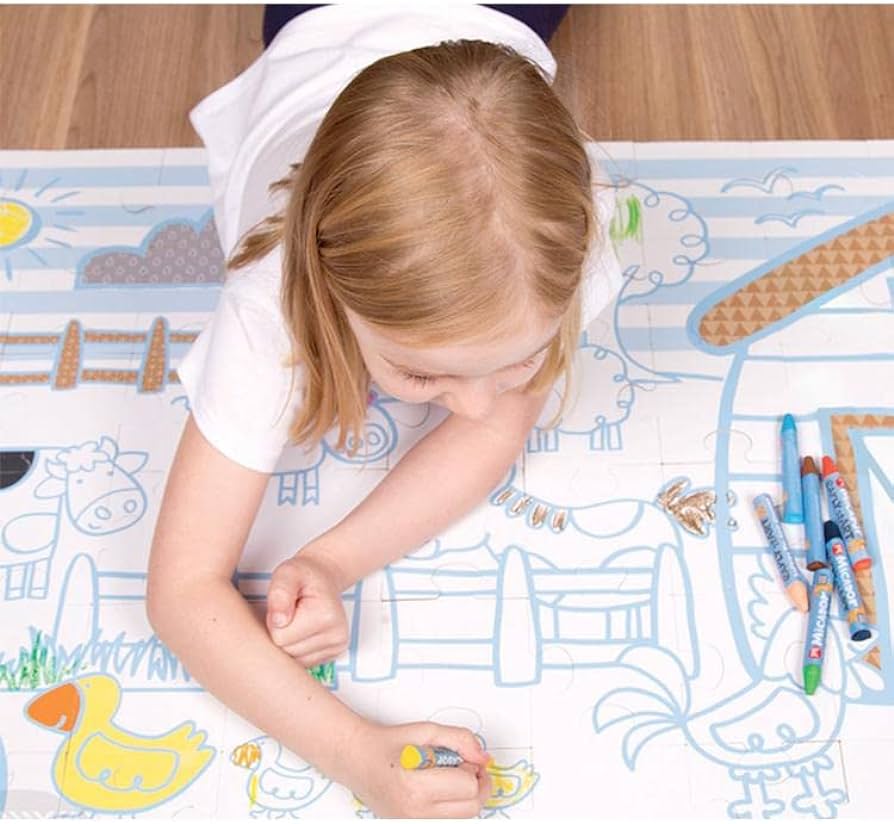 Micador - Puzzletivities Floor Puzzle Pack, 60-Piece Floor Puzzle & 8 Softies Tri-Tip Crayons Micador - Puzzletivities Floor Puzzle Pack, 60-Piece Floor Puzzle & 8 Softies Tri-Tip Crayons