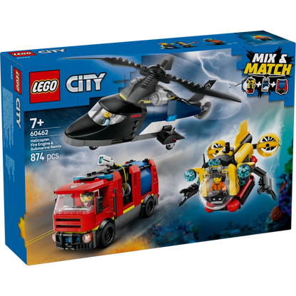 Lego - Helicopter, Fire Truck & Submarine Remix 874 Pcs 7Y+ — BambiniJO Jordan
