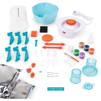 Make It Real - Mini Pottery Studio Deluxe Set- 46 Pcs | 8Y+