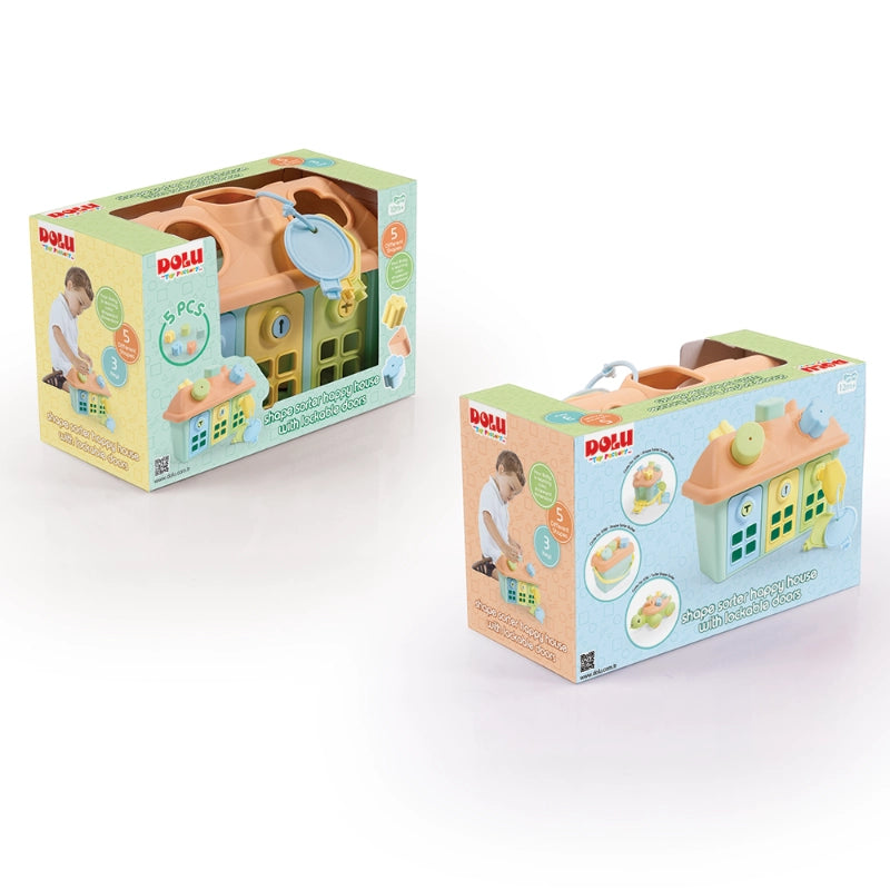 Dolu - Shape Sorter Happy House with Lockable Doors | 1Y+ Dolu - Shape Sorter Happy House with Lockable Doors | 1Y+
