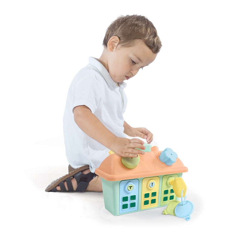 Dolu - Shape Sorter Happy House with Lockable Doors (New) | 1Y+
