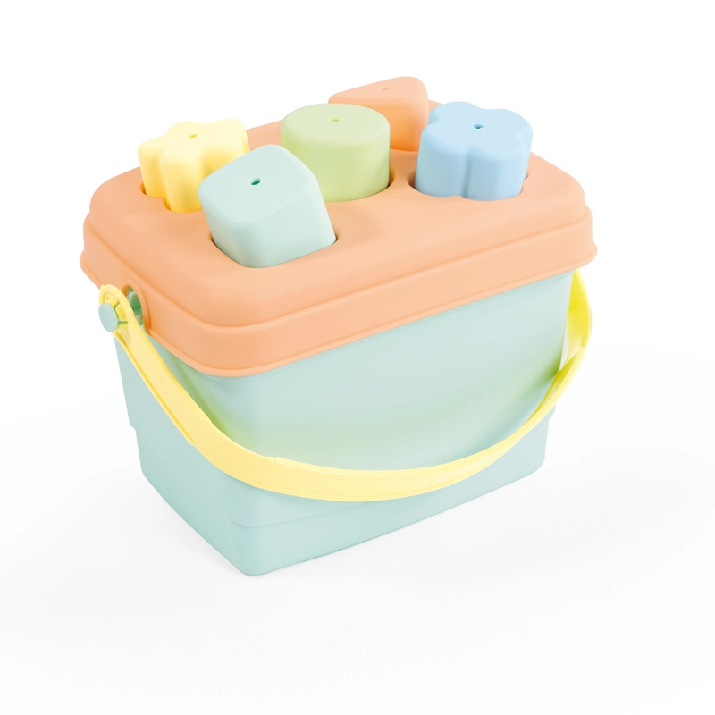 Dolu - Shape Sorter Bucket-5 Pcs (Pastel Orange) | 1Y+