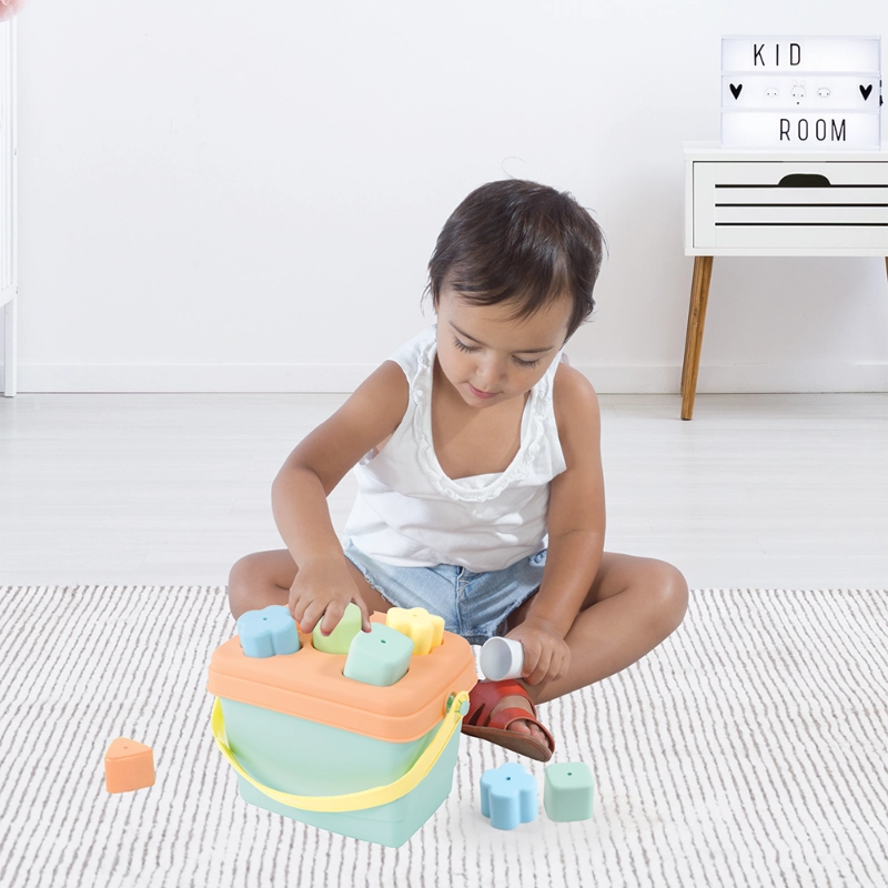 Dolu - Shape Sorter Bucket | 5 Pcs (Pastel Orange) | 1Y+ Dolu - Shape Sorter Bucket | 5 Pcs (Pastel Orange) | 1Y+