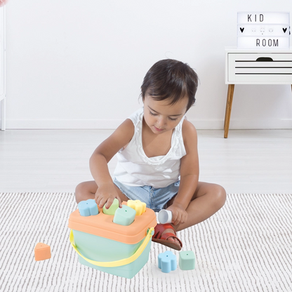 Dolu - Shape Sorter Bucket-5 Pcs (Pastel Orange) | 1Y+