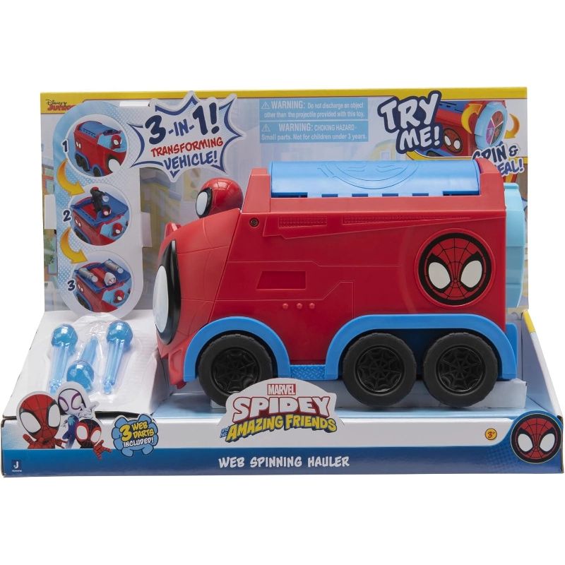 Spidey and His Amazing Friends - Web Spinning Hauler 3-in-1 Transforming Vehicle | 3Y+