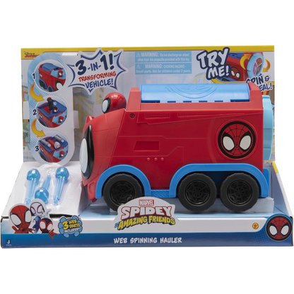 Spidey and His Amazing Friends - Web Spinning Hauler 3-in-1 Transforming Vehicle | 3Y+