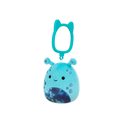 Squishmallows - Clip-On Little Plush 3.5" Garth the Teal Alien with Dark Blue Galaxy Belly | 1-6Y