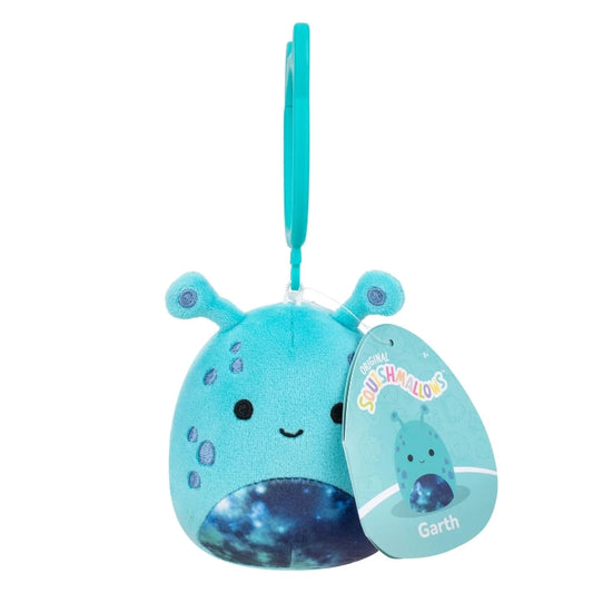 Squishmallows - Clip-On Little Plush 3.5" Garth the Teal Alien with Dark Blue Galaxy Belly | 1-6Y