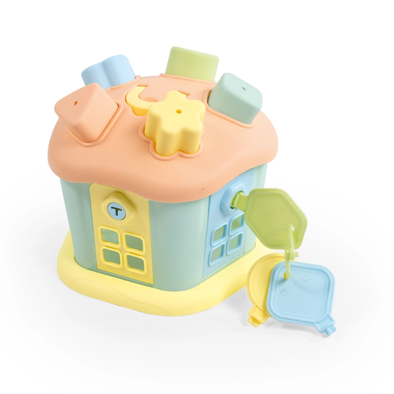 Dolu - Shape Sorter Sweet House with Lockable Doors (Pastel Orange) | 1Y+ Dolu - Shape Sorter Sweet House with Lockable Doors (Pastel Orange) | 1Y+