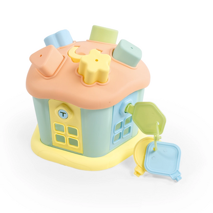 Dolu - Shape Sorter Sweet House with Lockable Doors (Pastel Orange) | 1Y+