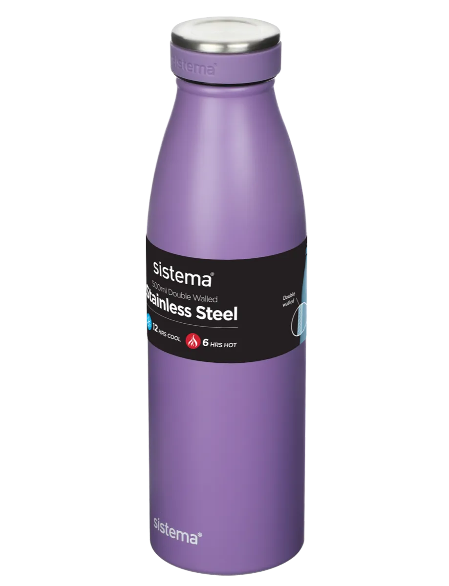 Stainless Steel Bottle 500ml - Sistema - BambiniJO | Buy Online | Jordan