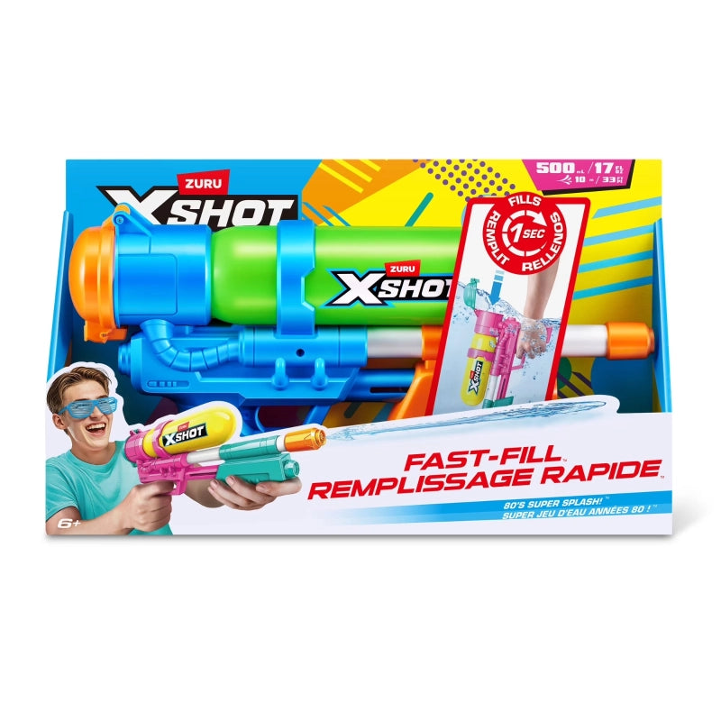 X-Shot - Water Fast Fill 80s Super Splash Water Blaster- Blue/Green | 6Y+
