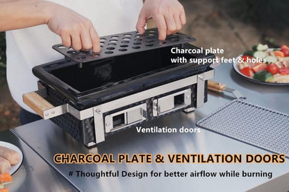 Hibachi - Outdoor Ceramic Japanese Grill Rectangular