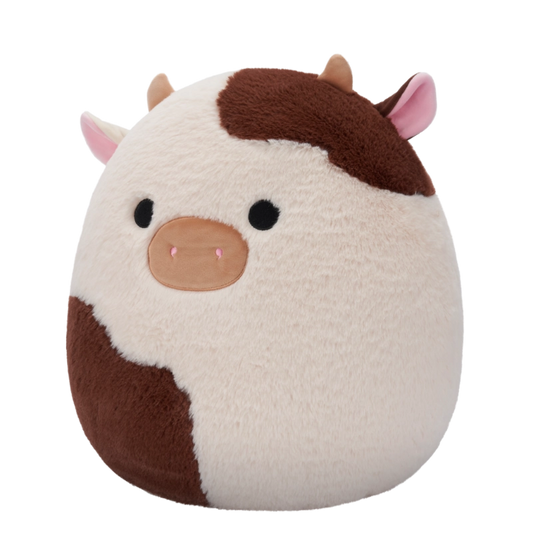 Squishmallows Medium Plush 12" Fuzzamallows Ronnie the Brown and White Cow | 1-6Y — BambiniJO Jordan