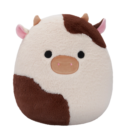 Squishmallows - Medium Plush 12" Fuzzamallows Ronnie the Brown and White Cow | 1-6Y