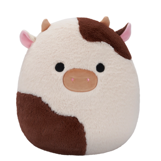 Squishmallows - Medium Plush 12" Fuzzamallows Ronnie the Brown and White Cow | 1-6Y