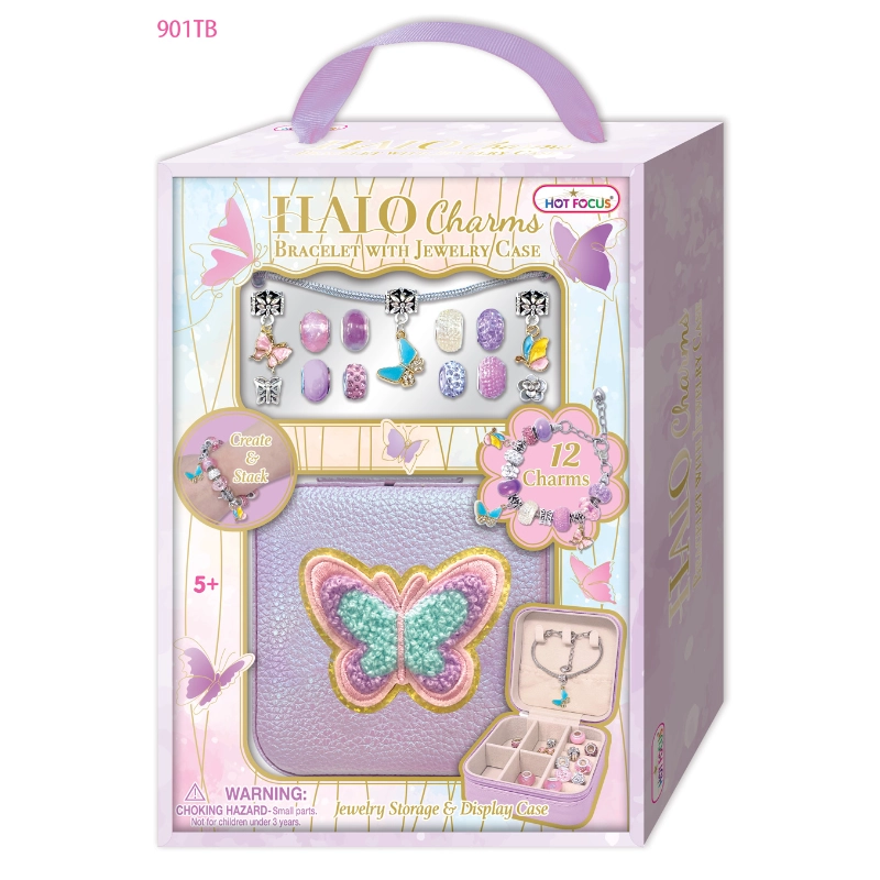 Halo Charms Bracelet & Jewelry Case(Tie dye Butterfly)