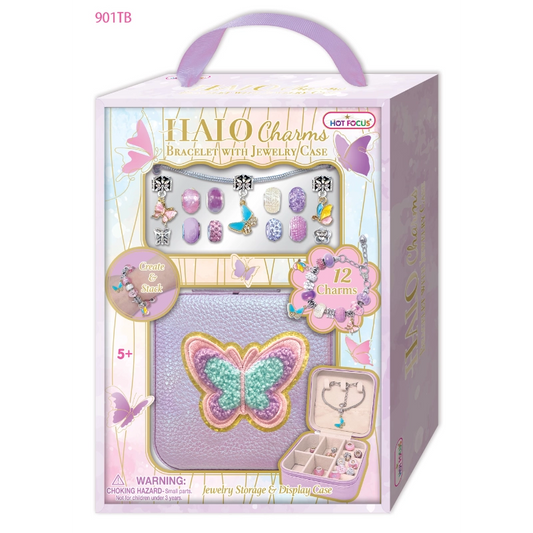 Halo Charms Bracelet & Jewelry Case(Tie dye Butterfly)