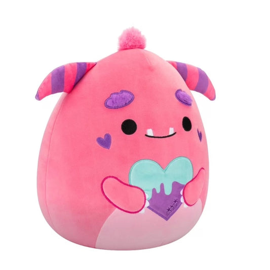 Squishmallows Medium Plush 12" Mont the Pink Monster Holding Purple and Teal Heart | 1-6Y — BambiniJO Jordan