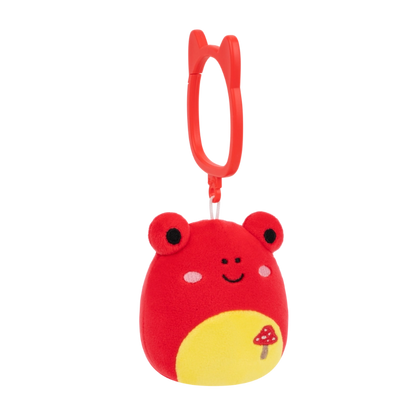 Squishmallows - Clip-On Little Plush 3.5" Obu the Red Tropical Frog with Mushroom Embroidery | 1-6Y