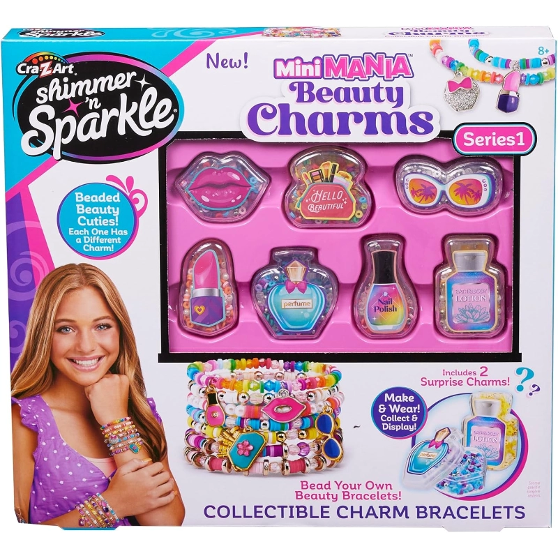 Cra-Z-Art - Shimmer 'n Sparkle Mini Mania Beauty Charms Bracelet Maker Series 1 | 8Y+ Cra-Z-Art - Shimmer 'n Sparkle Mini Mania Beauty Charms Bracelet Maker Series 1 | 8Y+