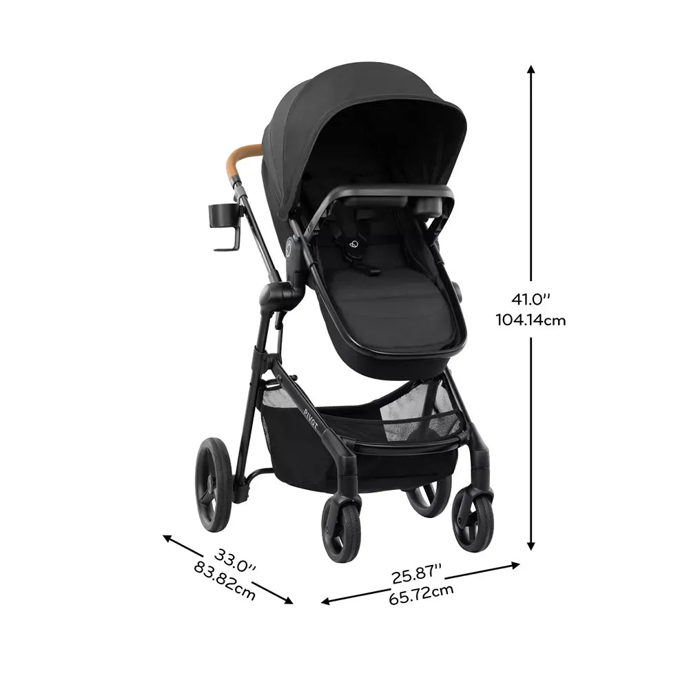 Evenflo - Pivot NXT Travel System with LiteMax NXT Infant Car Seat | Ebony Black