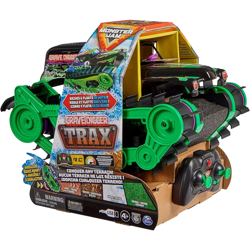 Monster Jam - سيارة التحكم عن بعد Grave Digger Trax بمقياس 1:15 | 4 سنوات فما فوق Monster Jam - سيارة التحكم عن بعد Grave Digger Trax بمقياس 1:15 | 4 سنوات فما فوق