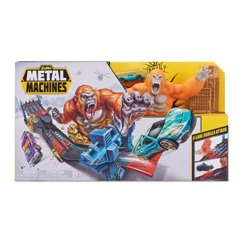 Metal Machines - 4-Lane Gorilla Attack Track Set | 4Y+ Metal Machines - 4-Lane Gorilla Attack Track Set | 4Y+