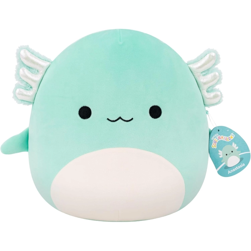 Squishmallows - Medium Plush 12" Anastasia the Teal Axolotl with Silver Gills | 1-6Y