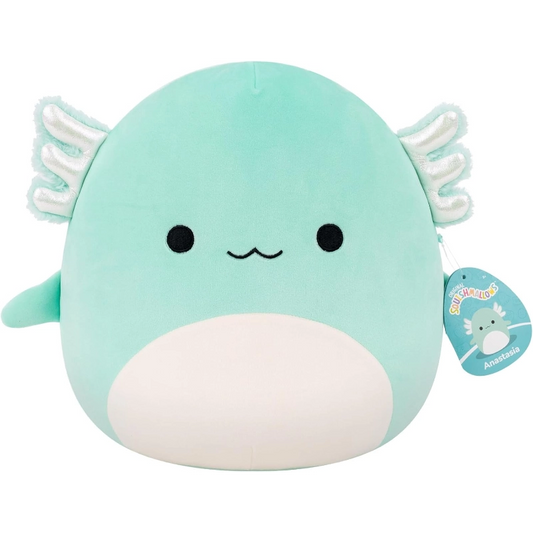 Squishmallows - Medium Plush 12" Anastasia the Teal Axolotl with Silver Gills | 1-6Y