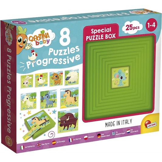 Lisciani - Carotina Baby 8 Progressive Puzzle- The Farm | 1Y+