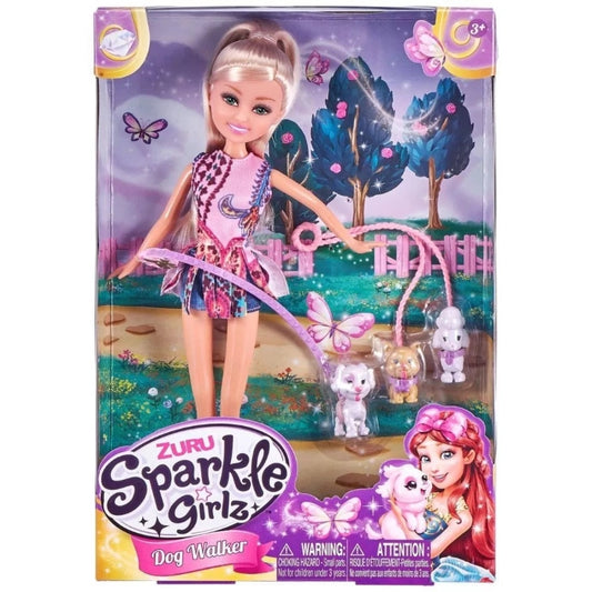 Sparkle Girlz - Dog Walker Doll Set | 3Y+