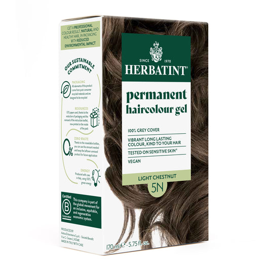 Herbatint 5N Light Chestnut permanent haircolour gel 170ml pack — BambiniJO Jordan